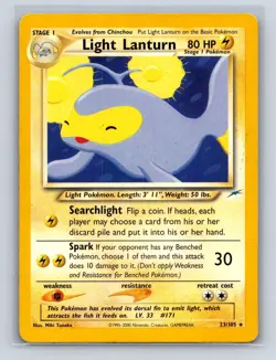 LIGHT LANTURN 23/105 R NEO DESTINY POKEMON UNLIMITED NM - Image 1