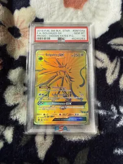 2019 POKEMON SM BLACK STAR PROMO SM104a FULL ART/SOLGALEO GX HIDDEN FATES PSA 10 - Image 1