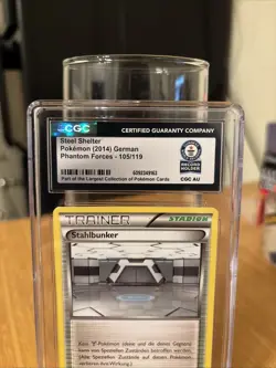 CGC Guinness World Record Pokemon Steel Shelter 105/119 Phantom Forces 2014 GRM - Image 3