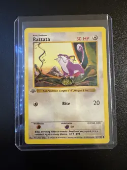 Pokemon TCG Rattata Base Set (Shadowless) 61/102 30 HP 1999 1st Edition - Image 1