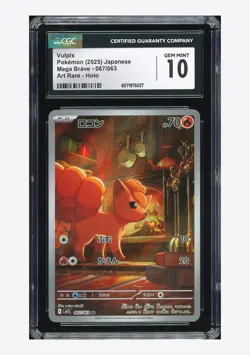 Pokemon CGC 10 GEM MINT Vulpix AR 2025 067/063 M1L Japanese - Image 1