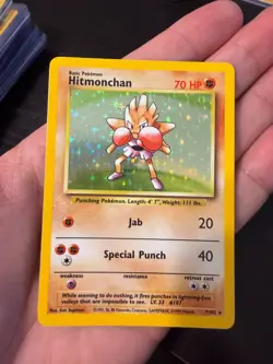 Hitmonchan Holo Rare 7/102 1999 Pokemon Base Set English WOTC NM - Image 1