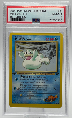 2000 POKEMON GYM CHALLENGE #91 MISTY'S SEEL 1ST EDITION PSA 8 NM-MT - Image 1
