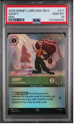 2025 Disney Lorcana Goofy - Set for Adventure Epic Foil 211/204 PSA 10 Gem Mint - Image 1