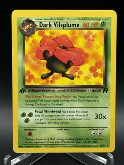 Pokemon TCG Dark Vileplume 1st Edition Non Holo Rocket LP 30/82 - Image 1