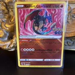 Radiant Charizard Radiant Rare Pokemon GO 011/078 NM Holo *Free Shipping* - Image 1