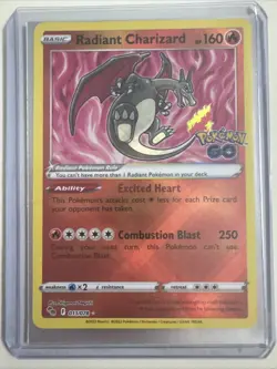 Pokemon TCG Radiant Charizard Holo Card Pokemon Go, 011/078, NM/M Condition - Image 1
