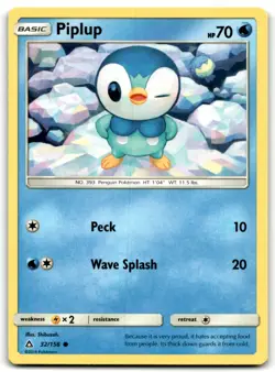 2018 Sun & Moon - Ultra Prism Pokemon Trading Card #32 Piplup - Image 1