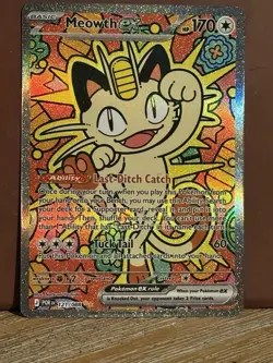 Meowth EX 121/088 English Special Illustration Rare Perfect Order Pokemon Card - Image 1