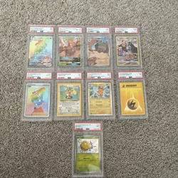 Lot Of Nine Psa Graded Pokemon Cards - Image 1