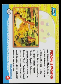 Pokemon Card - Topps Pikachu's Vacation 42 Foil Blue Logo - Image 2