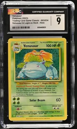 VENUSAUR TCG CLASSIC #003/034 - 2023 POKEMON VENUSAUR LUGIA EX DECK CGC 9 MINT - Image 1
