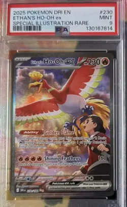 2025 Pokemon TCG Sv10 Destined Rivals Ethan's Ho-Oh ex 230/182 SAR Holo EN PSA 9 - Image 1