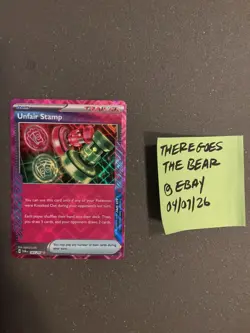 Unfair Stamp 165/189 Reverse Holo Rare Trainer Item Card Pokemon TCG Sword & - Image 1