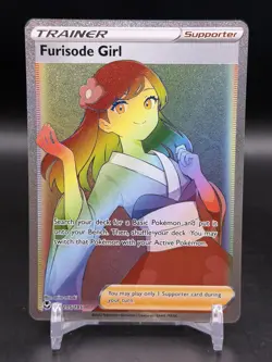Furisode Girl 205/195 SWSH12: Silver Tempest Secret Rare Pokemon Rainbow NM - Image 1