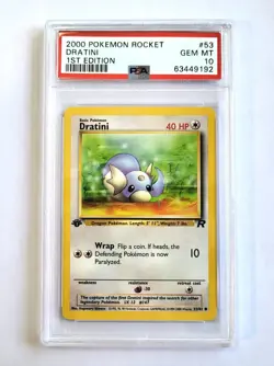 Pokemon PSA 10 GEM MINT 1st Edition 2000 English Team Rocket Dratini #53 - Image 1