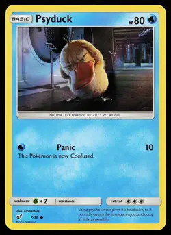 Psyduck 7/18 Holo Detective Pikachu Pokemon Card - Image 1