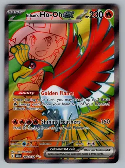 Ethan's Ho-Oh ex Ultra Rare SV10: Destined Rivals 209/182 Pokemon LP - Image 1