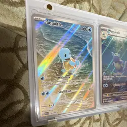 Pokemon MEW Set Squirtle Wartortle Blastoise EX Holo Lot 3 Cards English 2023 - Image 2