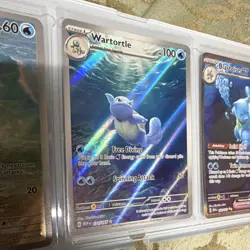 Pokemon MEW Set Squirtle Wartortle Blastoise EX Holo Lot 3 Cards English 2023 - Image 3