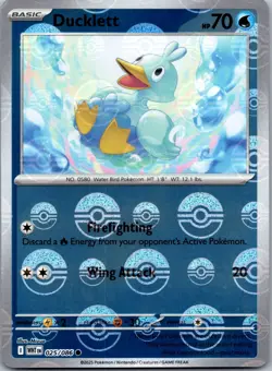 Ducklett (Poke Ball Pattern) 025/086 - SV: White Flare Common Pokemon TCG NM Hol - Image 1