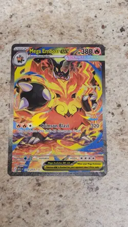Mega Emboar ex 273/217 SIR Full Art Secret Rare Pokemon Ascended Heroes - Image 1