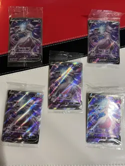 Mewtwo V SWSH229 Sealed Promo Pokemon GO 2022 Black Star Full Art Holo NM x5 - Image 1
