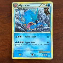 Gyarados 30/30 Holo HGSS Trainer Kit Gyarados Raichu Pokemon Card DMG - Image 1