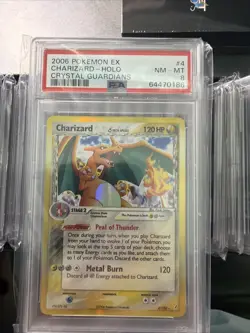 2006 POKEMON EX CRYSTAL GUARDIANS #4 CHARIZARD-HOLO PSA 8 - Image 1
