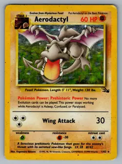 Aerodactyl (1) Holo Rare Fossil 01/62 Pokemon MP - Image 1