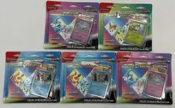 Lot of (5) Pokemon TCG Prismatic Evolutions 3-Pack Tech Sticker Collection - Image 1