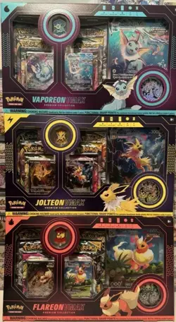 Pokemon TCG Eeveelution VMAX Premium Collection Set of 3 New Sealed - Image 1