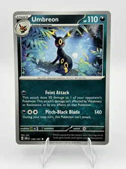 #130/197 Umbreon Normal Uncommon - Pokemon TCG SV03: Obsidian Flames NM - Image 1