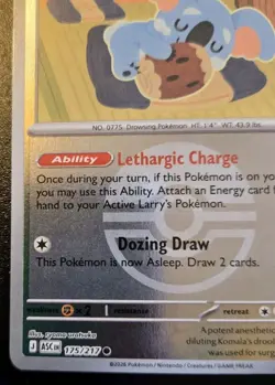 Larry's Komala 175/217 Poke Ball Holo Common Ascended Heroes Pokemon TCG - Image 4