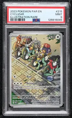 Cyclizar Illustration Rare Pokemon Scarlet & Violet Paradox Rift PAR PSA 9 MINT - Image 1