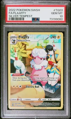 2022 Pokemon SWSH Silver Tempest #TG03 Flaaffy Full Art PSA 10 Gem Mint W/ Elesa - Image 1