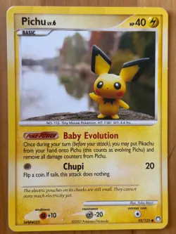 Pichu 93/123 Regular Common MP - Mysterious Treasures 2007 - Pokemon TCG - Image 1