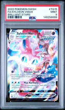PSA 9 Mint 2022 Pokemon SWSH Brilliant Stars Sylveon VMAX Trainer Gallery #TG15/ - Image 1