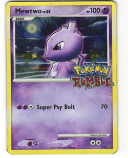 Mewtwo Holo Pokemon TCG Pokemon Rumble 9/16 DMG - Image 1