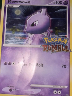 Mewtwo Holo Pokemon TCG Pokemon Rumble 9/16 DMG - Image 4