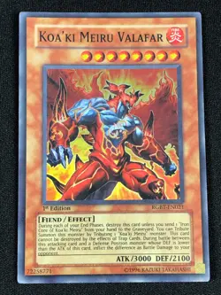 YUGIOH KOA’KI MEIRU VALAFAR RGBT-EN021 1ST SUPER (NM) - Image 1
