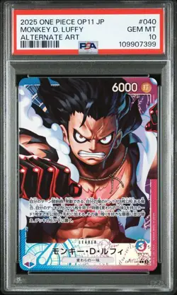 PSA 10 GEM MINT Japanese One Piece 2025 MONKEY D. LUFFY OP11-040 OP11-A FIST - Image 1
