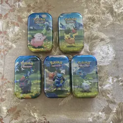 POKEMON TCG ASCENDED HEROES MINI TIN LOT OF 5 FACTORY SEALED ART SET - Image 1