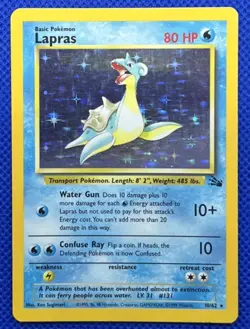 Pokemon TCG Lapras 10/62 Holo Rare Fossil - Image 1