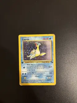 Pokemon card Lapras Holo 1st Edition Rare Fossil 10/62 - Image 1