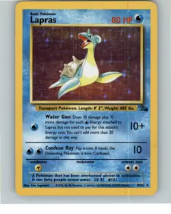Lapras (10) 10/62 Holo Rare Fossil Pokemon TCG LP - Image 1