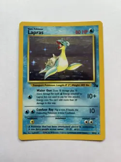 1999 Pokemon Lapras Holo 10/62 Fossil Unlimited Edition Rare Vintage #3 - Image 2