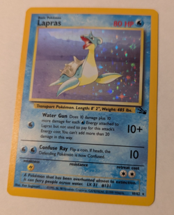 Lapras 10/62 Holo Rare Unlimited Fossil Pokemon LP Base Set 1999 - Image 1