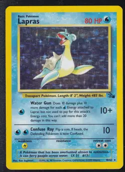 Pokemon Lapras Fossil Holo Rare Card WOTC 10/62 - Image 1