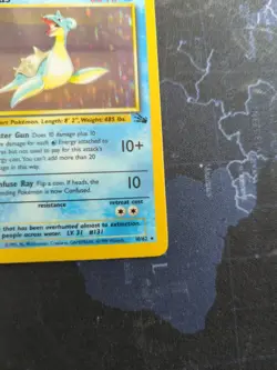 Pokemon Fossil Holo Rare Lapras 10/62 LP+/NM Condition - Image 2